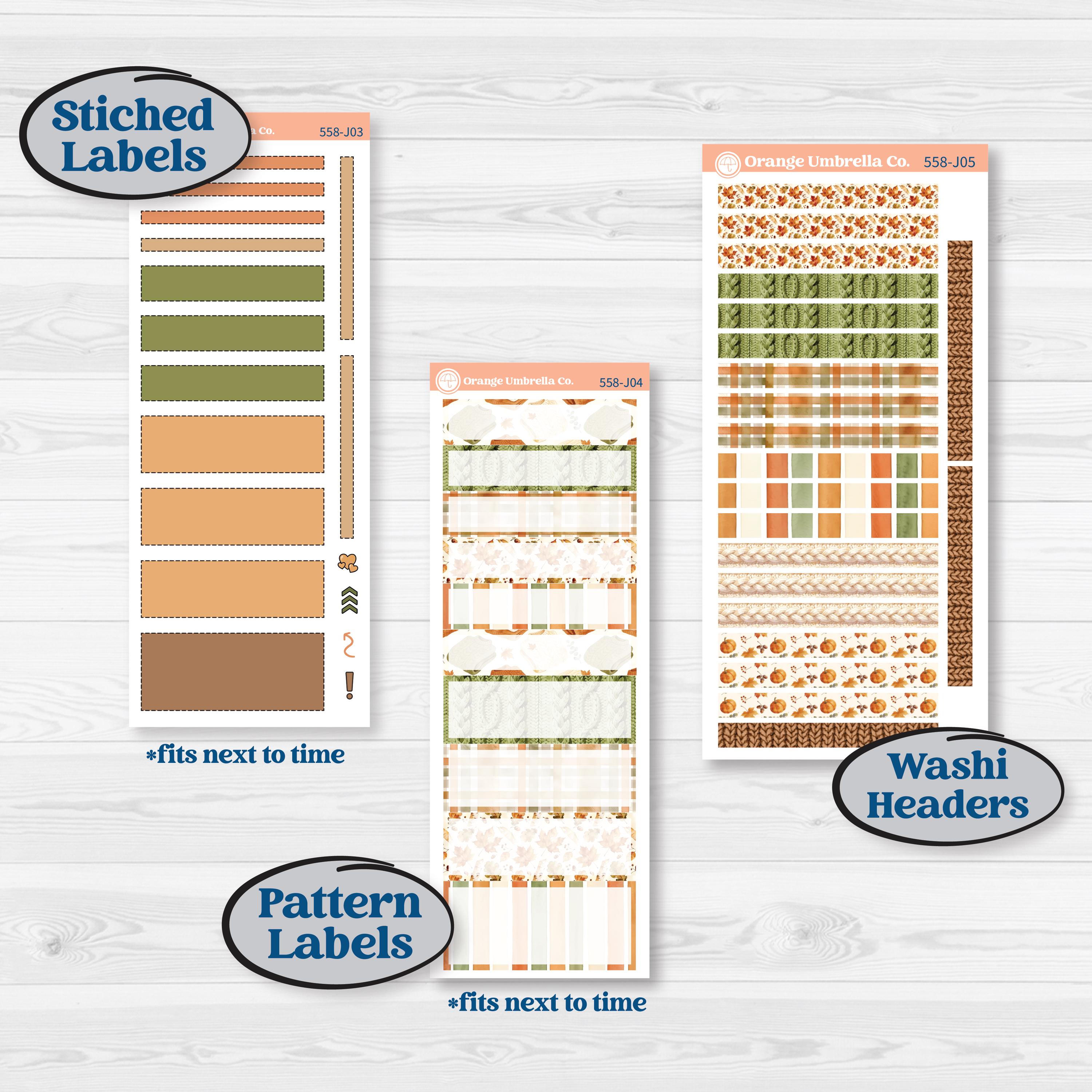 Autumn Sweater Weather Kit | A5 Daily Duo Planner Kit Stickers | Soft Sweaters | KIT-558-J