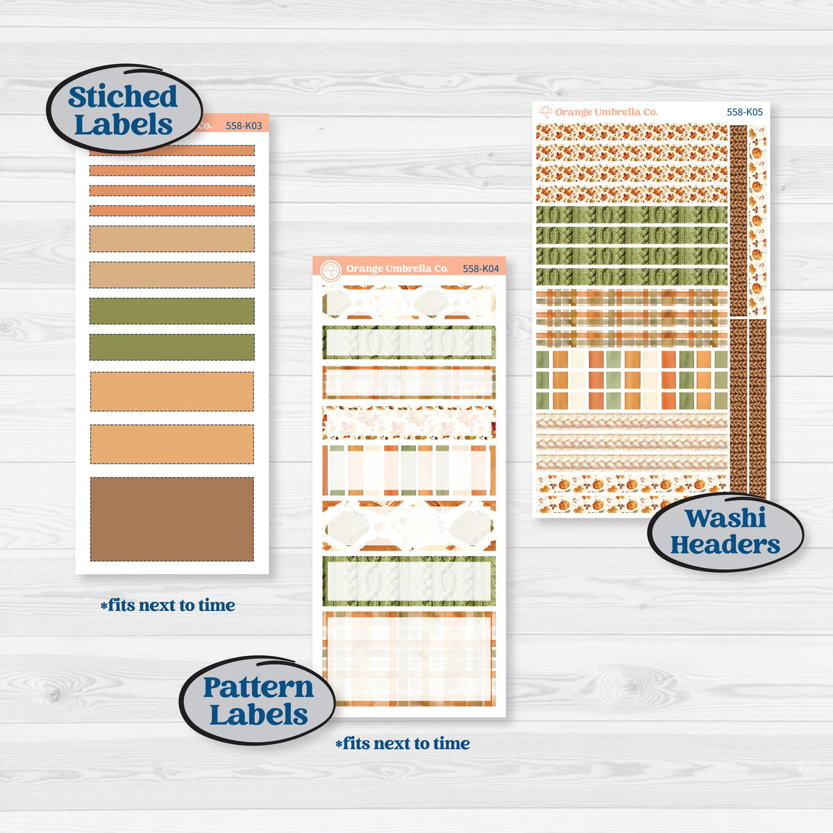 Autumn Sweater Weather Kit | 7x9 Erin Condren Daily Duo Planner Kit Stickers | Soft Sweaters | KIT-558-K