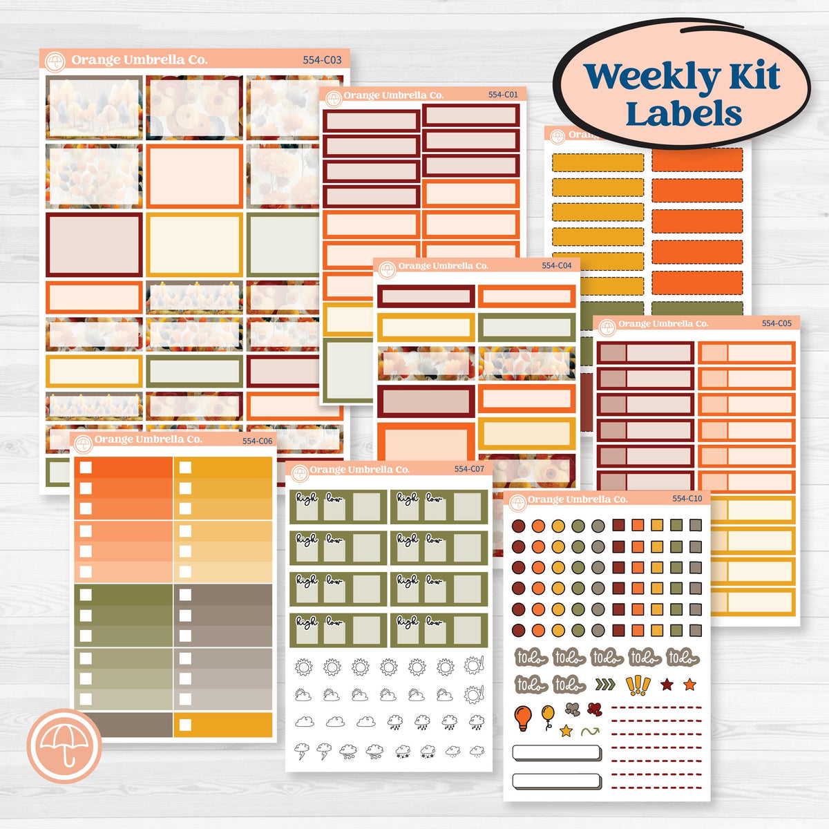 Thanksgiving Planner Kit | Weekly Add-On Labels Planner Kit Stickers | Gather In Gratitude | KIT-554-C