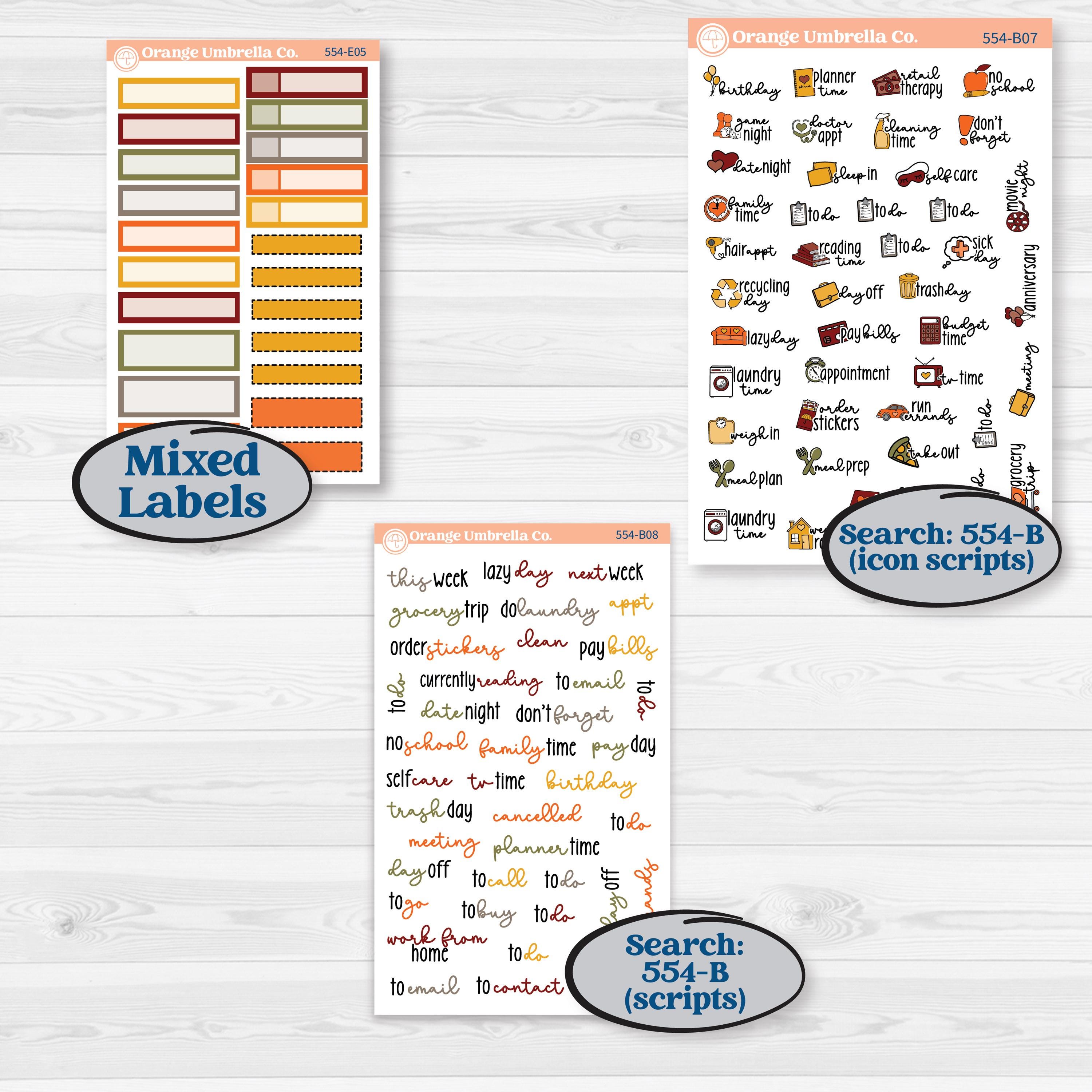 Thanksgiving Planner Kit | Hobonichi Cousin Weekly & Daily Planner Kit Stickers | Gather In Gratitude | KIT-554-E