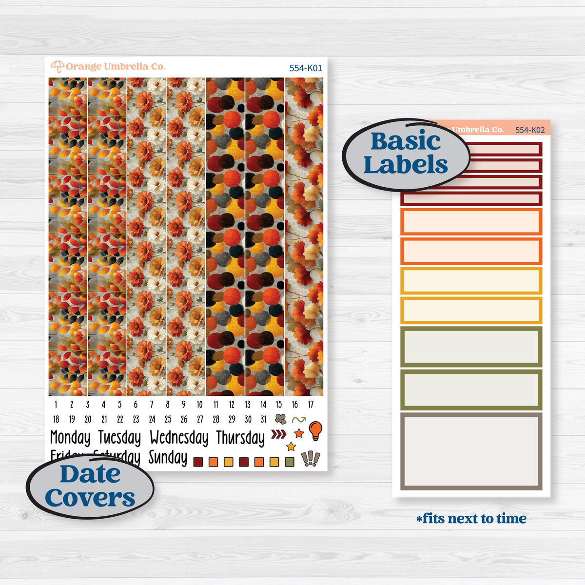 Thanksgiving Planner Kit | 7x9 Erin Condren Daily Duo Planner Kit Stickers | Gather In Gratitude | KIT-554-K