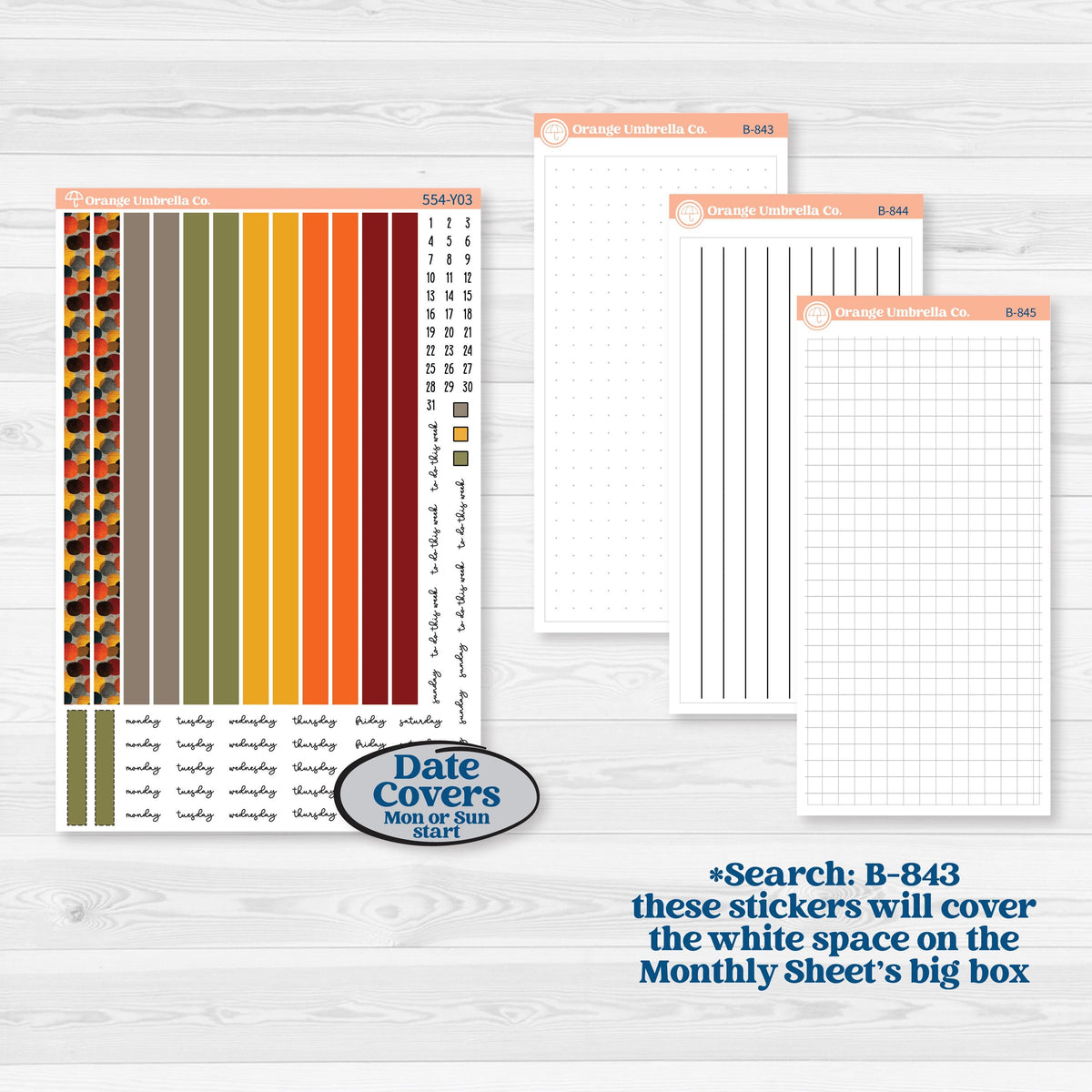 Thanksgiving Planner Kit | Laurel Denise Scout Small Planner Kit Stickers | Gather In Gratitude | KIT-554-Y