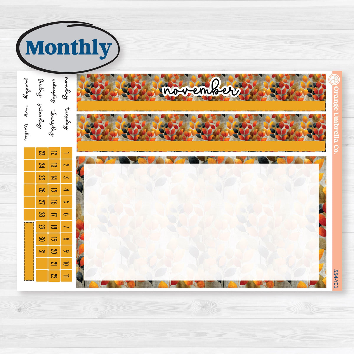 Thanksgiving Planner Kit | Laurel Denise Scout Small Planner Kit Stickers | Gather In Gratitude | KIT-554-Y