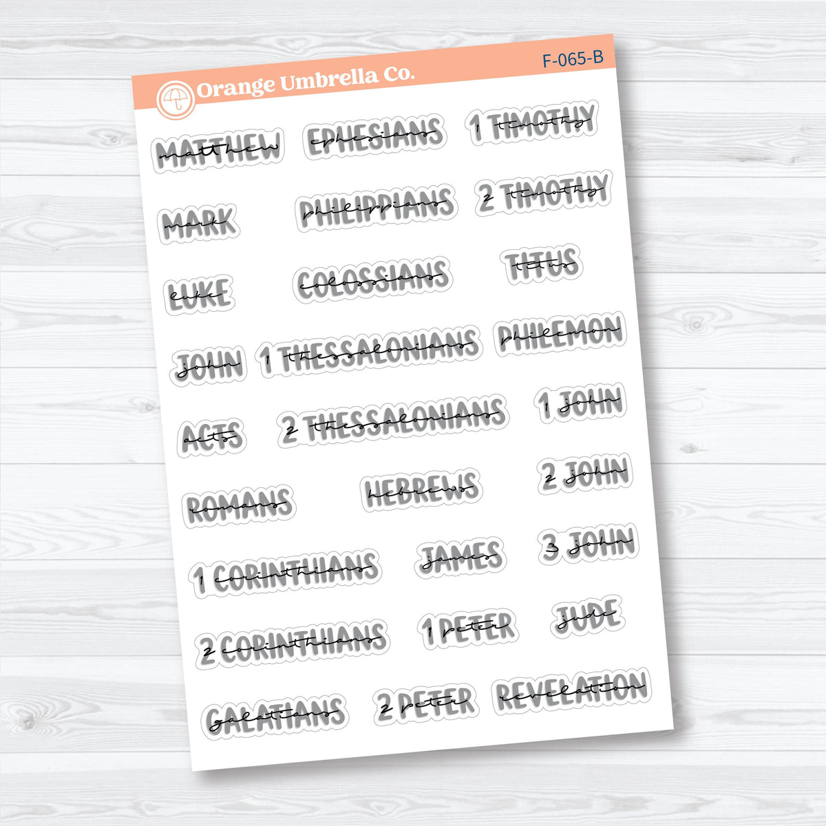 Mini Books of the Bible | Faith & Bible Journaling Planner Stickers | F-064-065-B