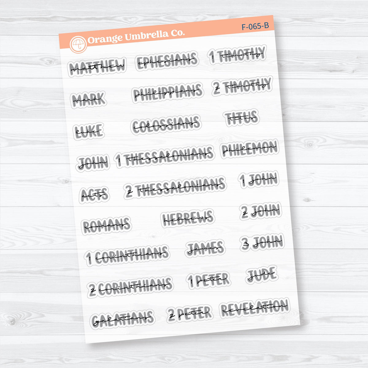 Mini Books of the Bible | Clear Matte Faith & Bible Journaling Planner Stickers | F-064-065-BCM