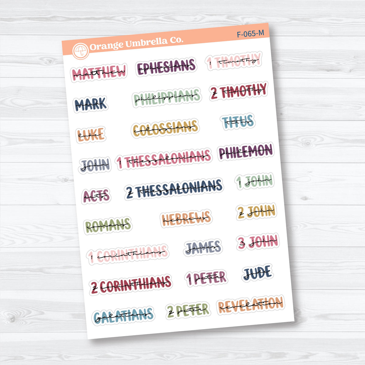 Mini Books of the Bible | Faith & Bible Journaling Planner Stickers | F-064-065-M