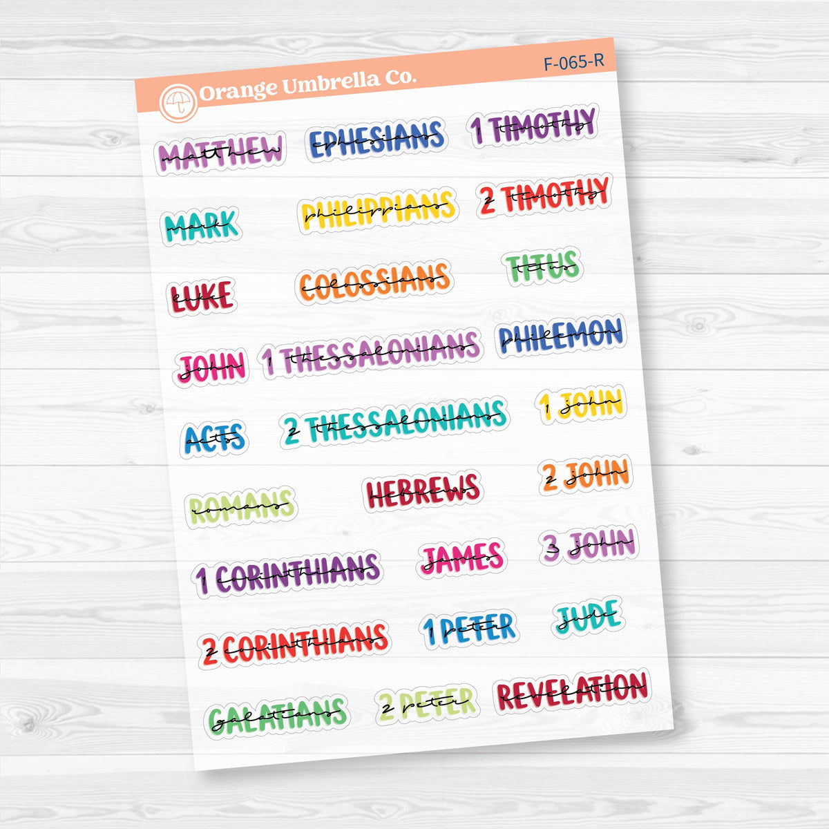 Mini Books of the Bible | Clear Matte Faith & Bible Journaling Planner Stickers | F-064-065-RCM