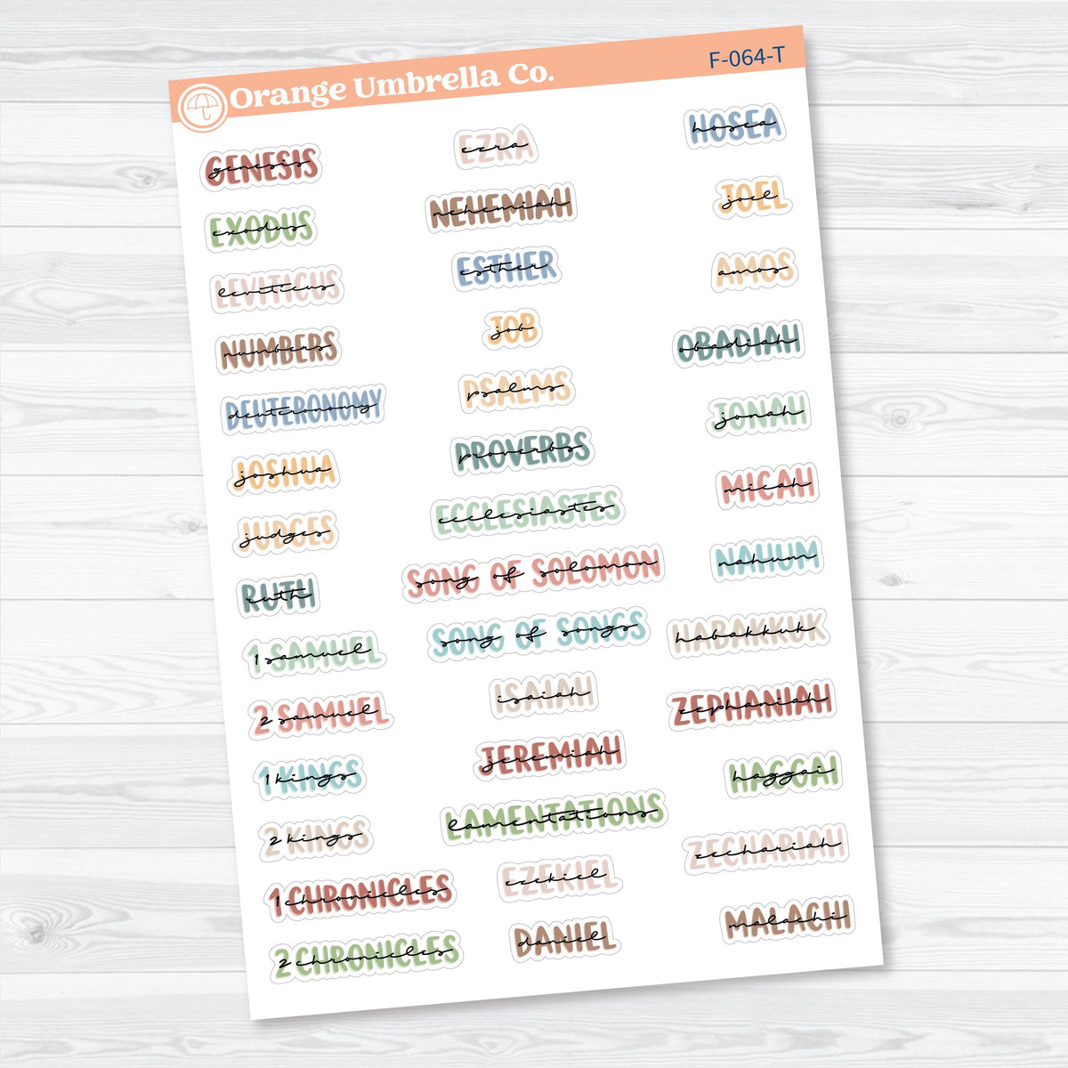 Mini Books of the Bible | Faith & Bible Journaling Planner Stickers | F-064-065-T