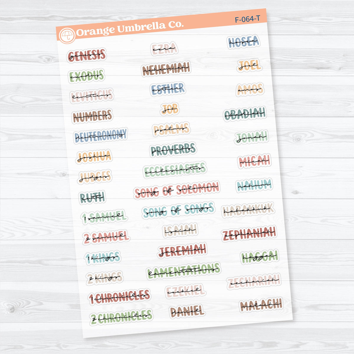 Mini Books of the Bible | Clear Matte Faith & Bible Journaling Planner Stickers | F-064-065-TCM