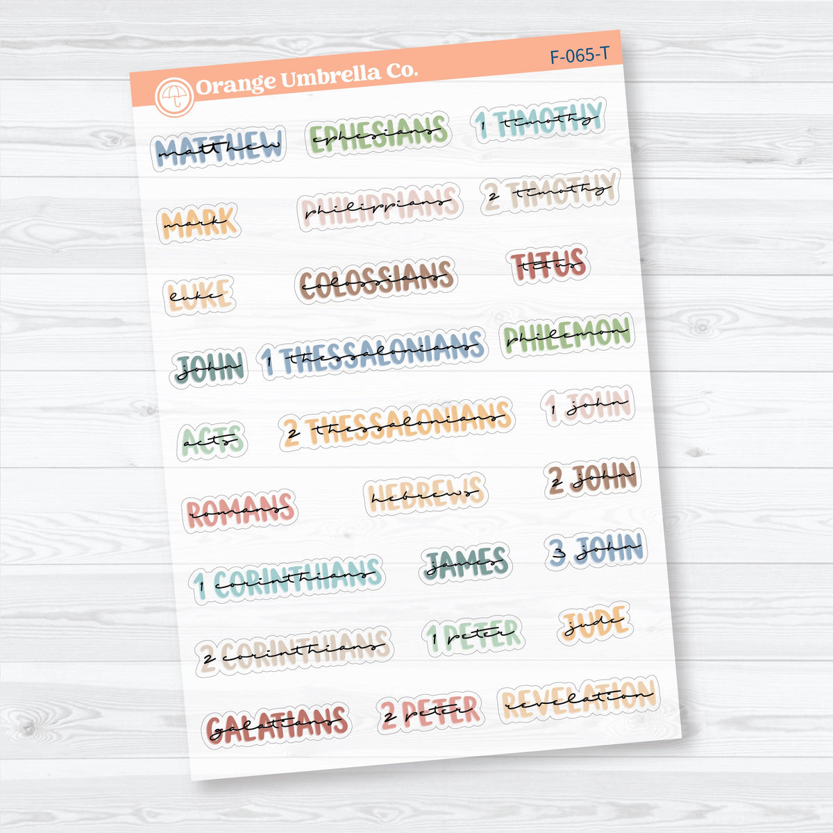 Mini Books of the Bible | Clear Matte Faith & Bible Journaling Planner Stickers | F-064-065-TCM