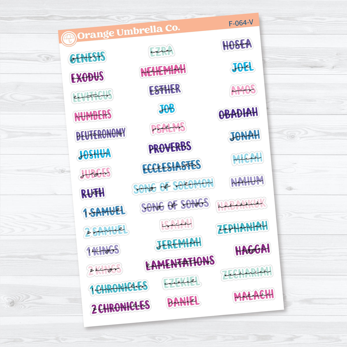 Mini Books of the Bible | Faith & Bible Journaling Planner Stickers | F-064-065-V
