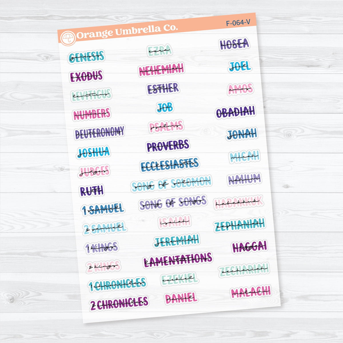 Mini Books of the Bible | Clear Matte Faith & Bible Journaling Planner Stickers | F-064-065-VCM