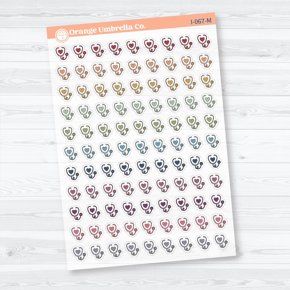 Doctor Appointment Stethoscope Icons | Clear Matte Medical Planner Stickers | I-067-CM