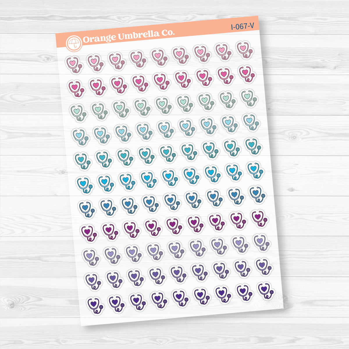 Doctor Appointment Stethoscope Icons | Clear Matte Medical Planner Stickers | I-067-CM