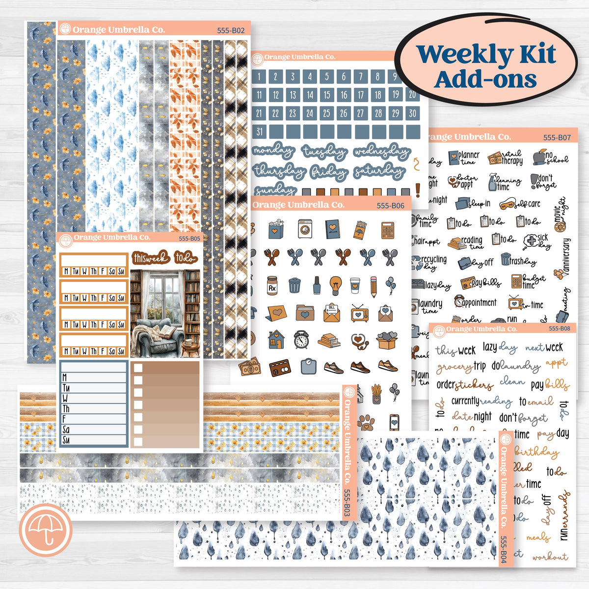 Reading Planner Kit | Weekly Add-On Planner Kit Stickers | Reading Weather | KIT-555-B
