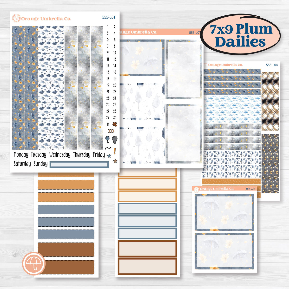 Reading Planner Kit | 7x9 Plum Daily Planner Kit Stickers | Reading Weather | KIT-555-L