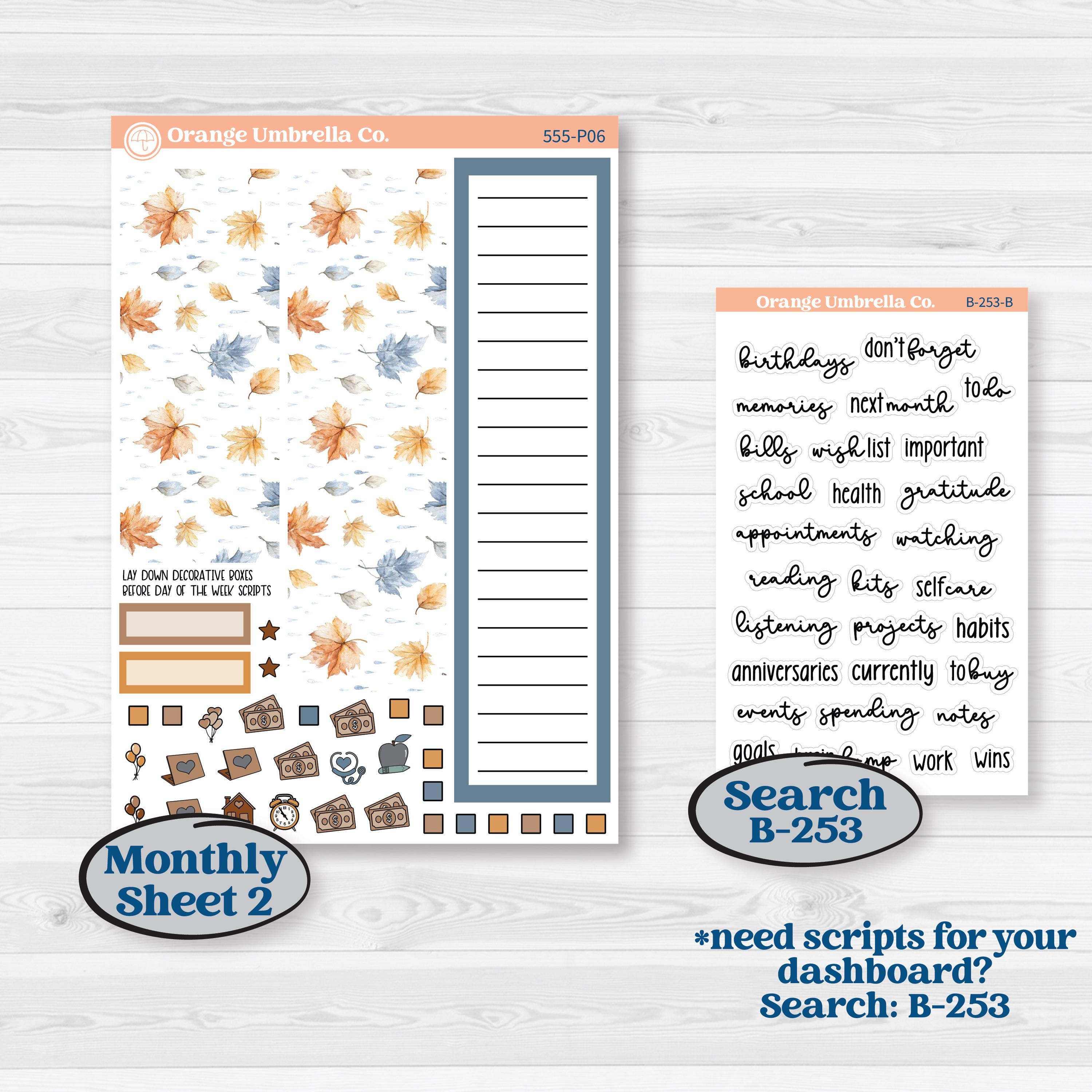 Reading Planner Kit | A5 Plum Monthly & Dashboard Planner Kit Stickers | Reading Weather | KIT-555-P