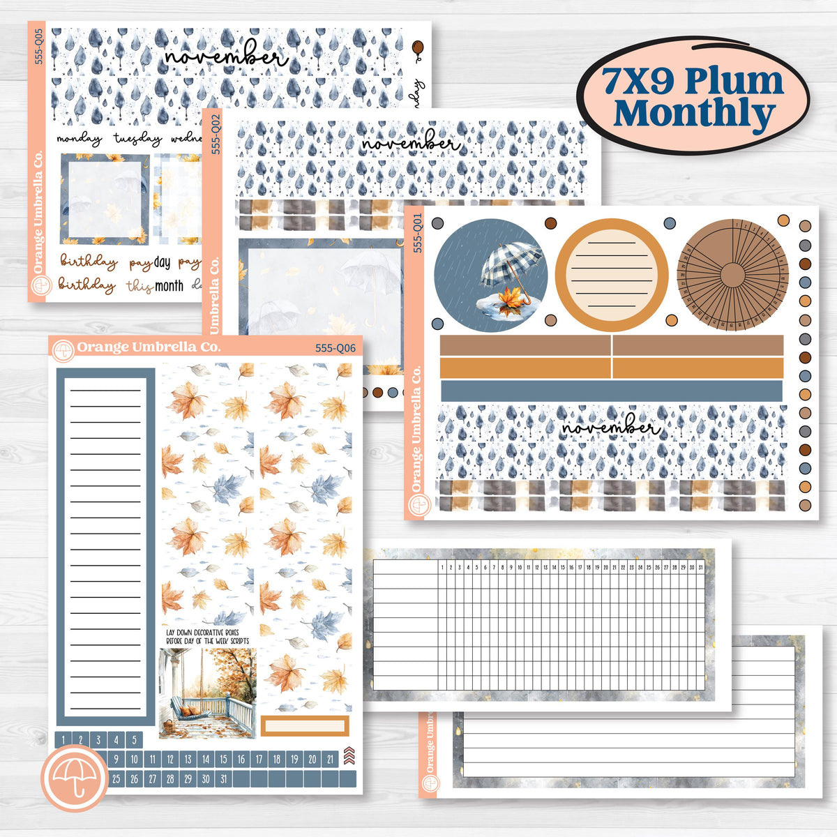 Reading Planner Kit | 7x9 Plum Monthly & Dashboard Planner Kit Stickers | Reading Weather | KIT-555-Q
