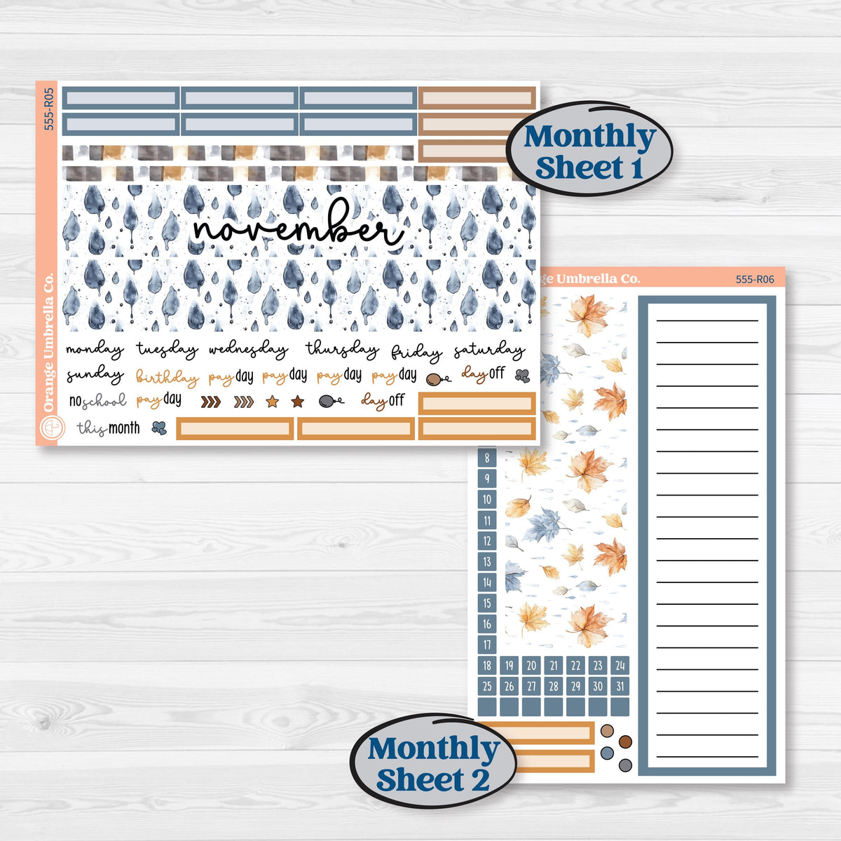 Reading Planner Kit | 8.5x11 Plum Monthly & Dashboard Planner Kit Stickers | Reading Weather | KIT-555-R