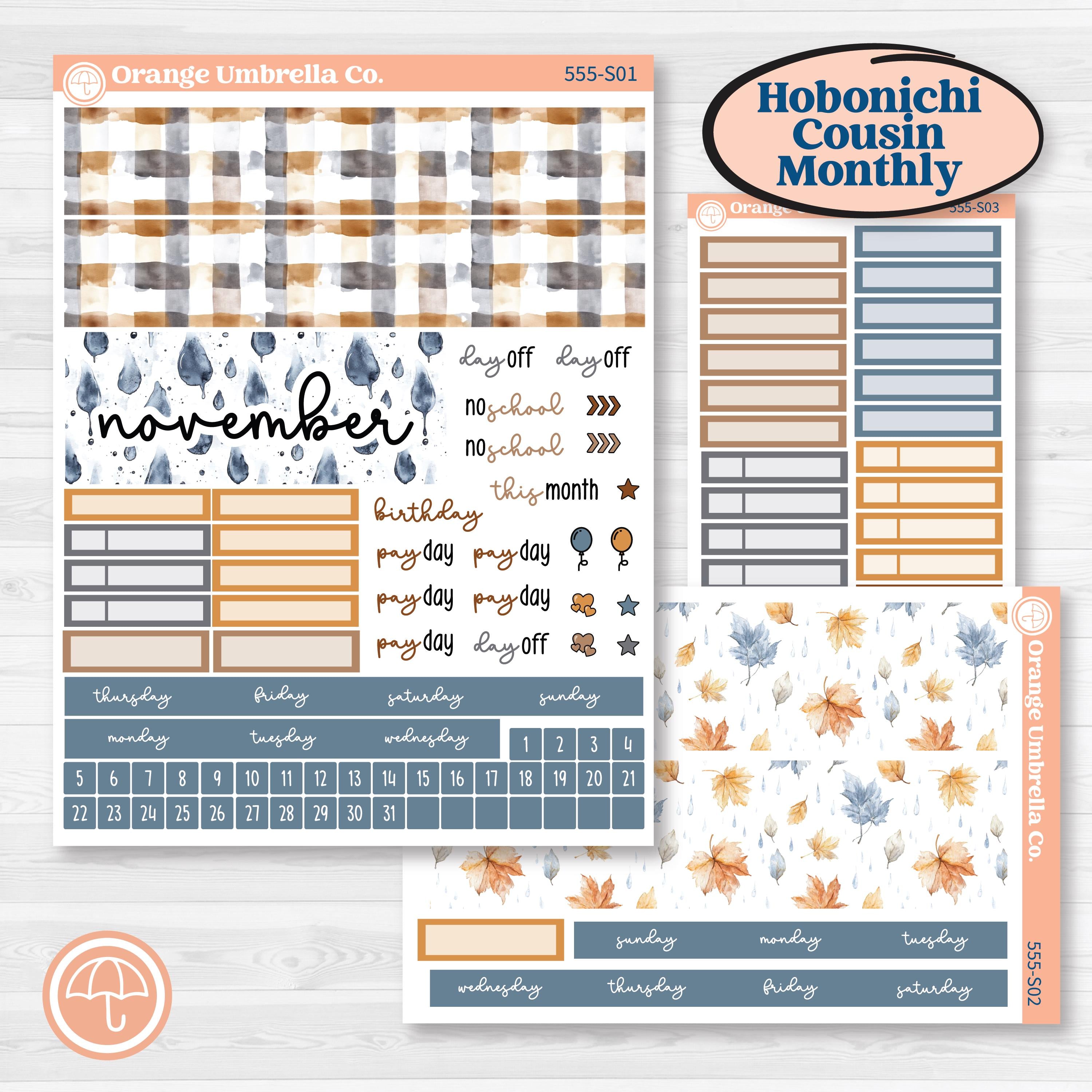 Reading Planner Kit | Hobonichi Cousin Monthly Planner Kit Stickers | Reading Weather | KIT-555-S