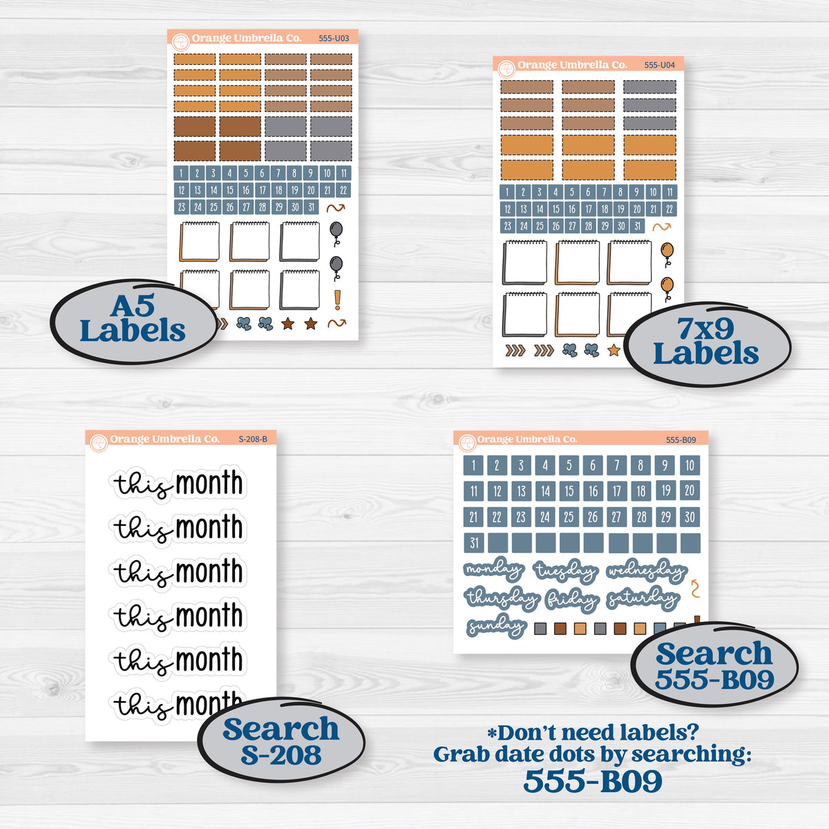 Reading Planner Kit | A5 or 7x9 Create Your Own Monthly Universal | Monthly & Reading Log Sticker Kit | Reading Weather | KIT-555-U