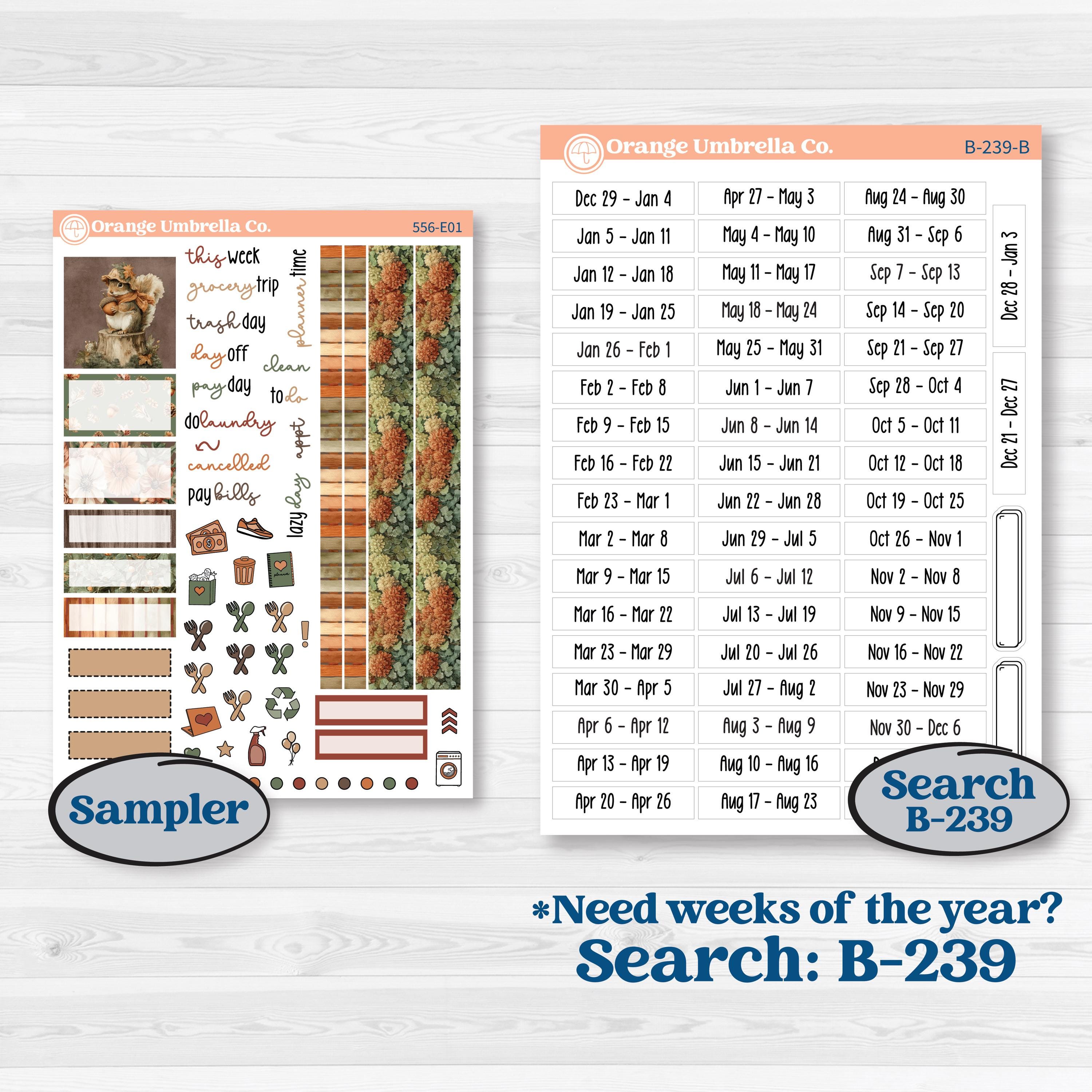 Woodland Animal Kit | Hobonichi Cousin Weekly & Daily Planner Kit Stickers | Woodland Zoo | KIT-556-E