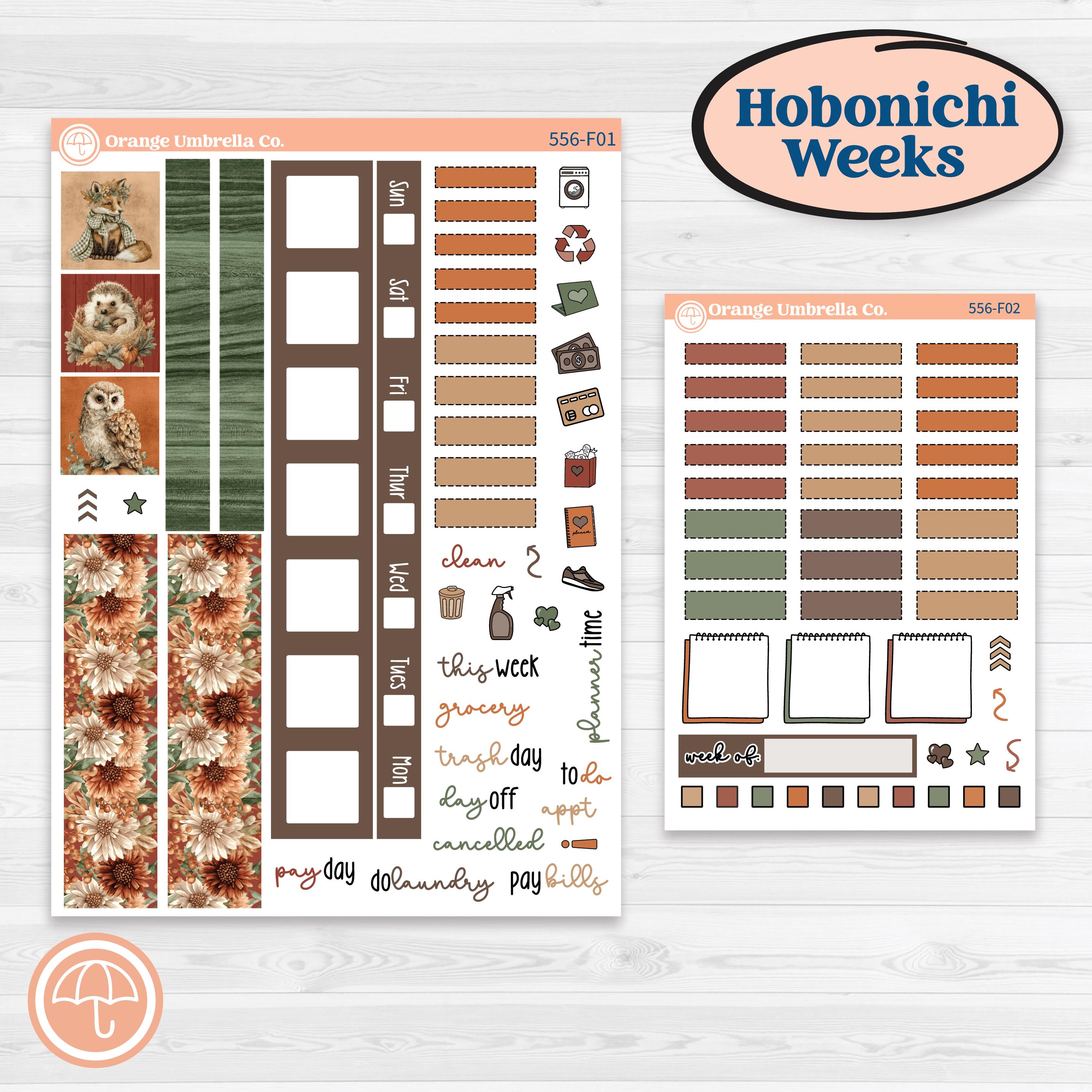 Woodland Animal Kit | Hobonichi Weeks Weekly Planner Kit Stickers | Woodland Zoo | KIT-556-F