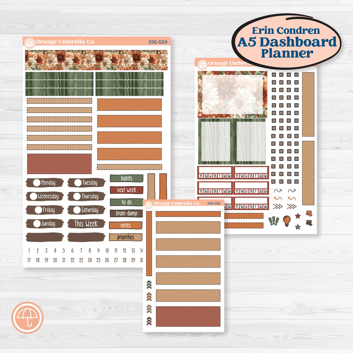 Woodland Animal Kit | Erin Condren A5 Weekly Dashboard Planner Kit Stickers | Woodland Zoo | KIT-556-G4