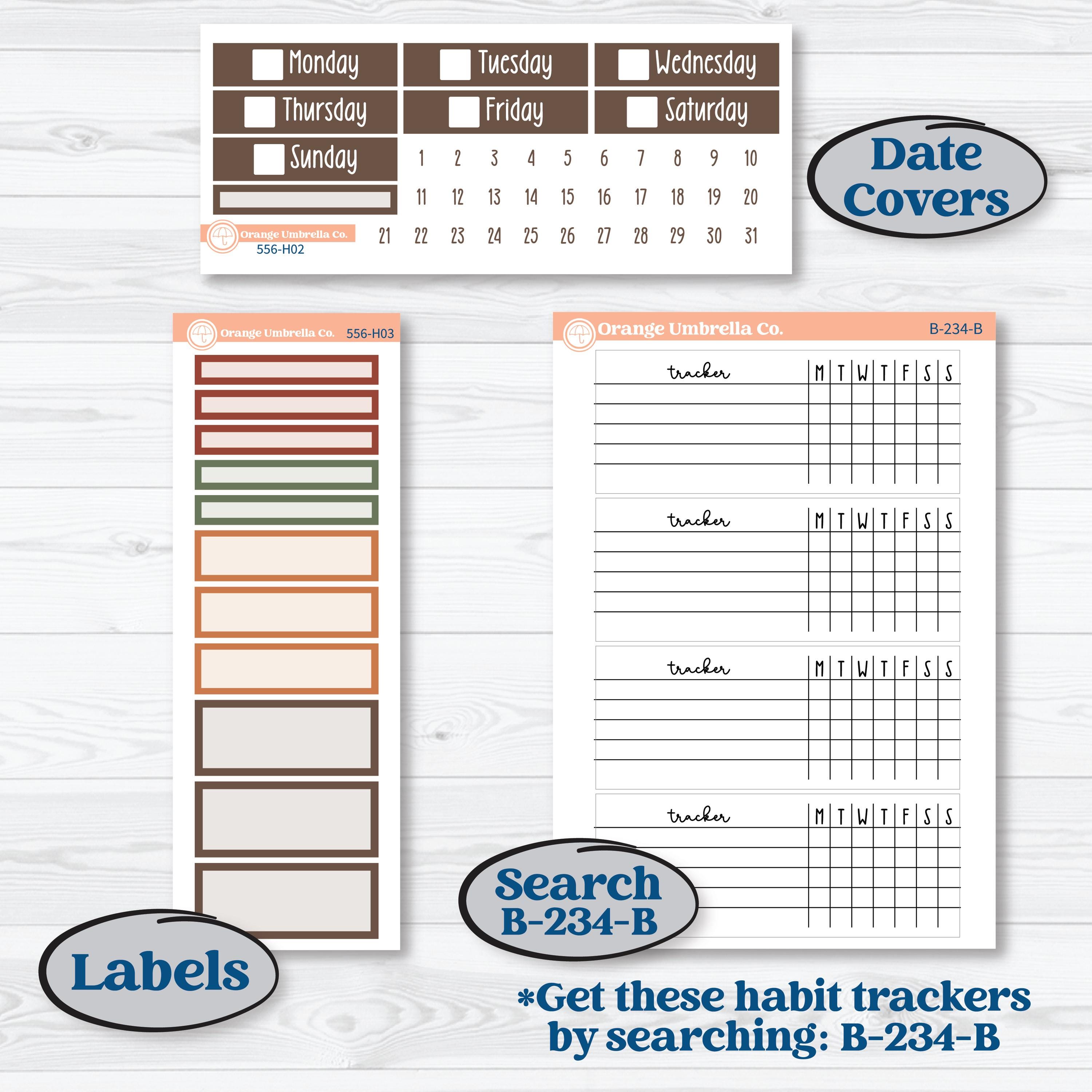 Woodland Animal Kit | Plum Vertical Priorities 7x9 Planner Kit Stickers | Woodland Zoo | KIT-556-H