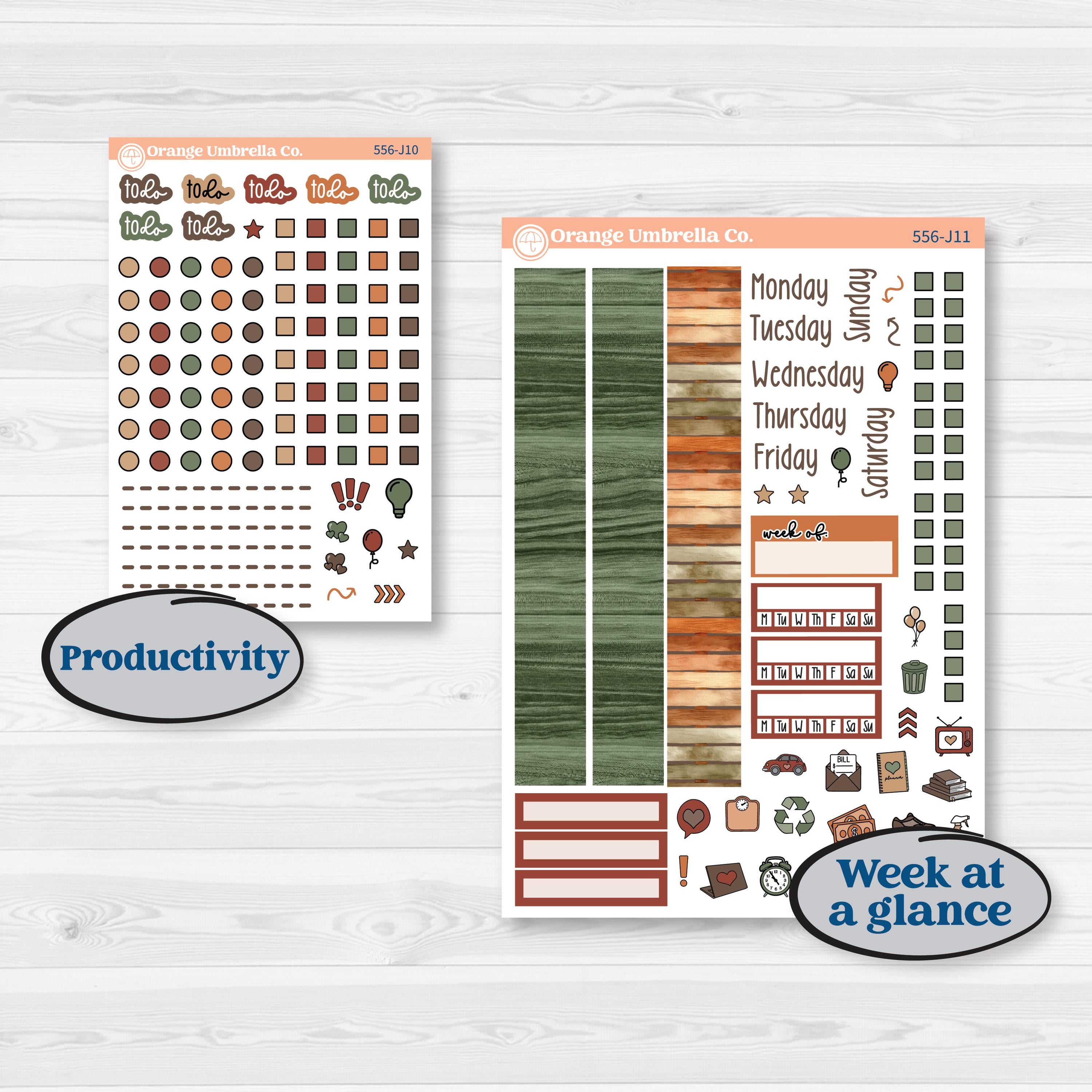 Woodland Animal Kit | A5 Daily Duo Planner Kit Stickers | Woodland Zoo | KIT-556-J