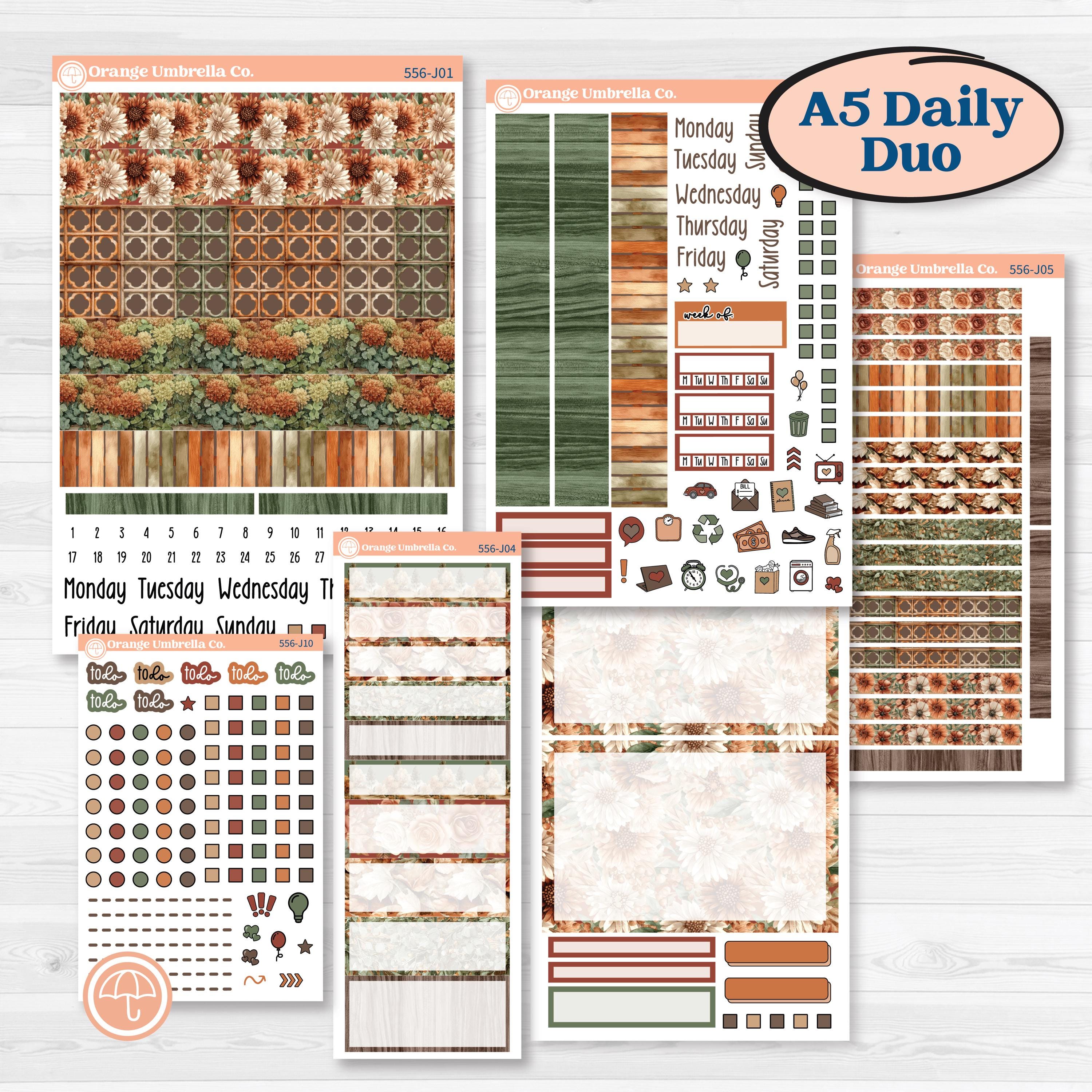Woodland Animal Kit | A5 Daily Duo Planner Kit Stickers | Woodland Zoo | KIT-556-J