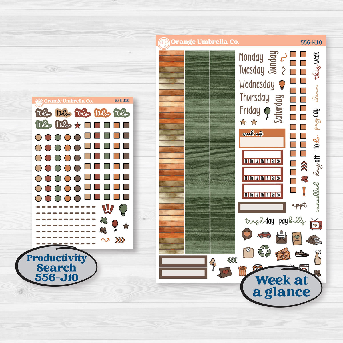 Woodland Animal Kit | 7x9 Erin Condren Daily Duo Planner Kit Stickers | Woodland Zoo | KIT-556-K