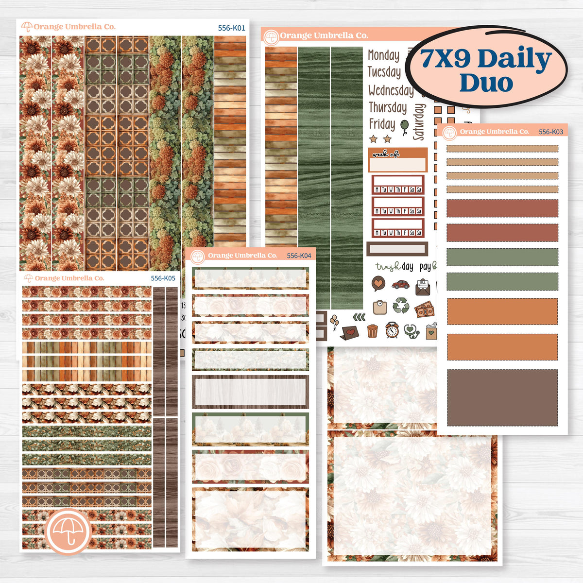 Woodland Animal Kit | 7x9 Erin Condren Daily Duo Planner Kit Stickers | Woodland Zoo | KIT-556-K