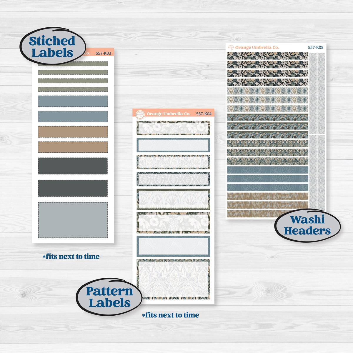 Blue Floral Kit | 7x9 Erin Condren Daily Duo Planner Kit Stickers | Sagebrush & Ice | KIT-557-K