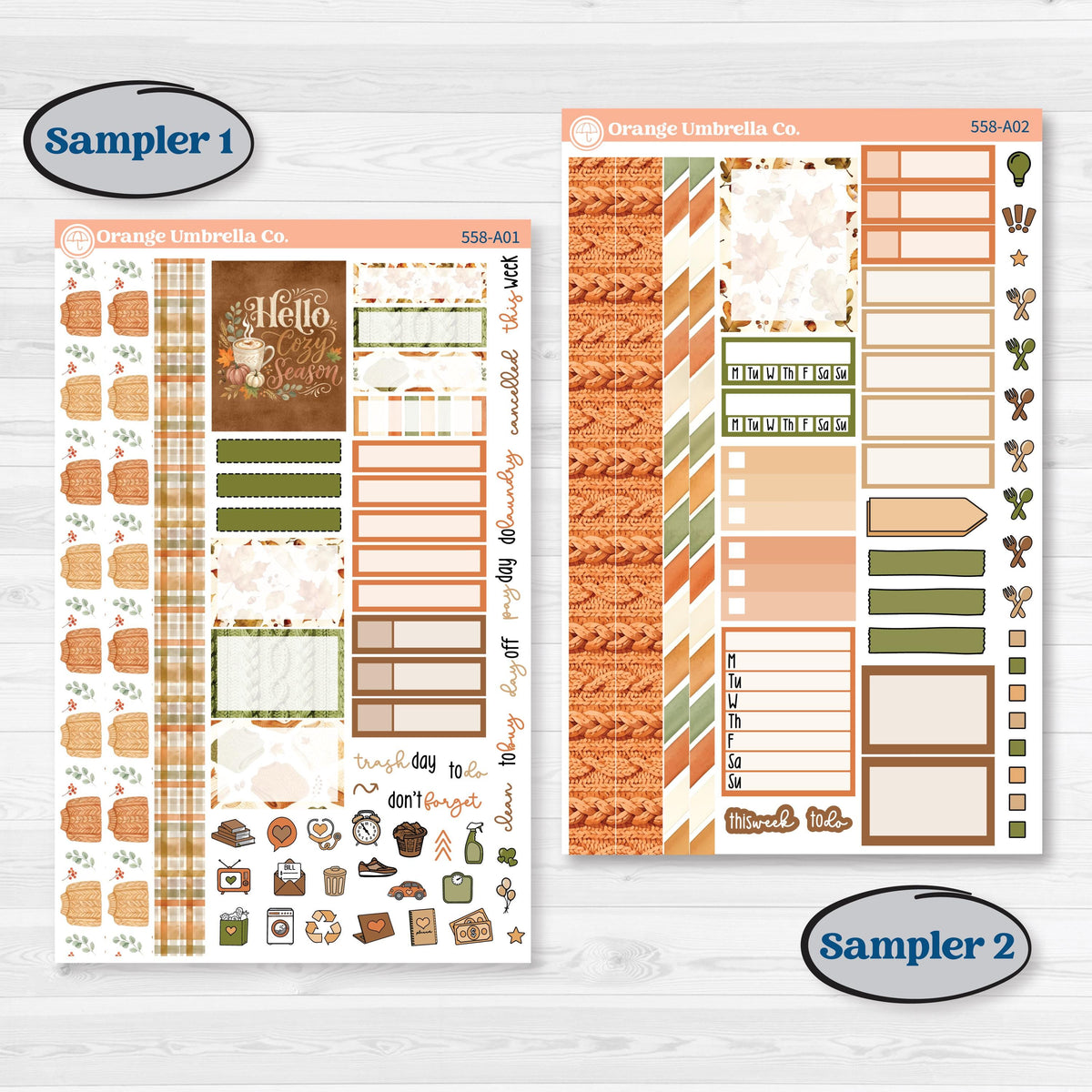 Autumn Sweater Weather Kit | Weekly Sticker Kit for Vertical Planners like Erin Condren | Soft Sweaters | KIT-558-A