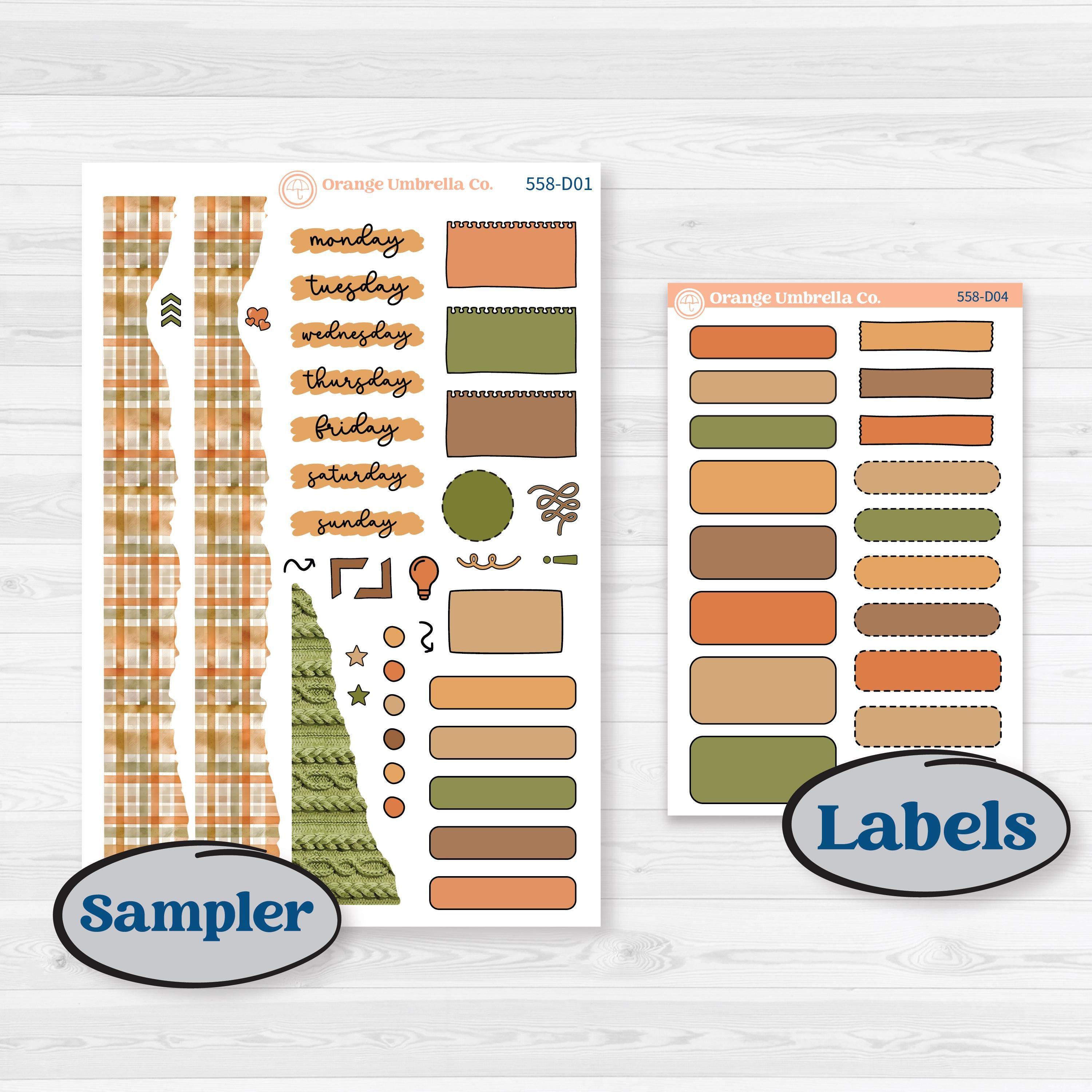 Autumn Sweater Weather Kit | Journaling or Scrapbooking Kit | Creative Junk Journal Planner Stickers | Soft Sweaters | KIT-558-D