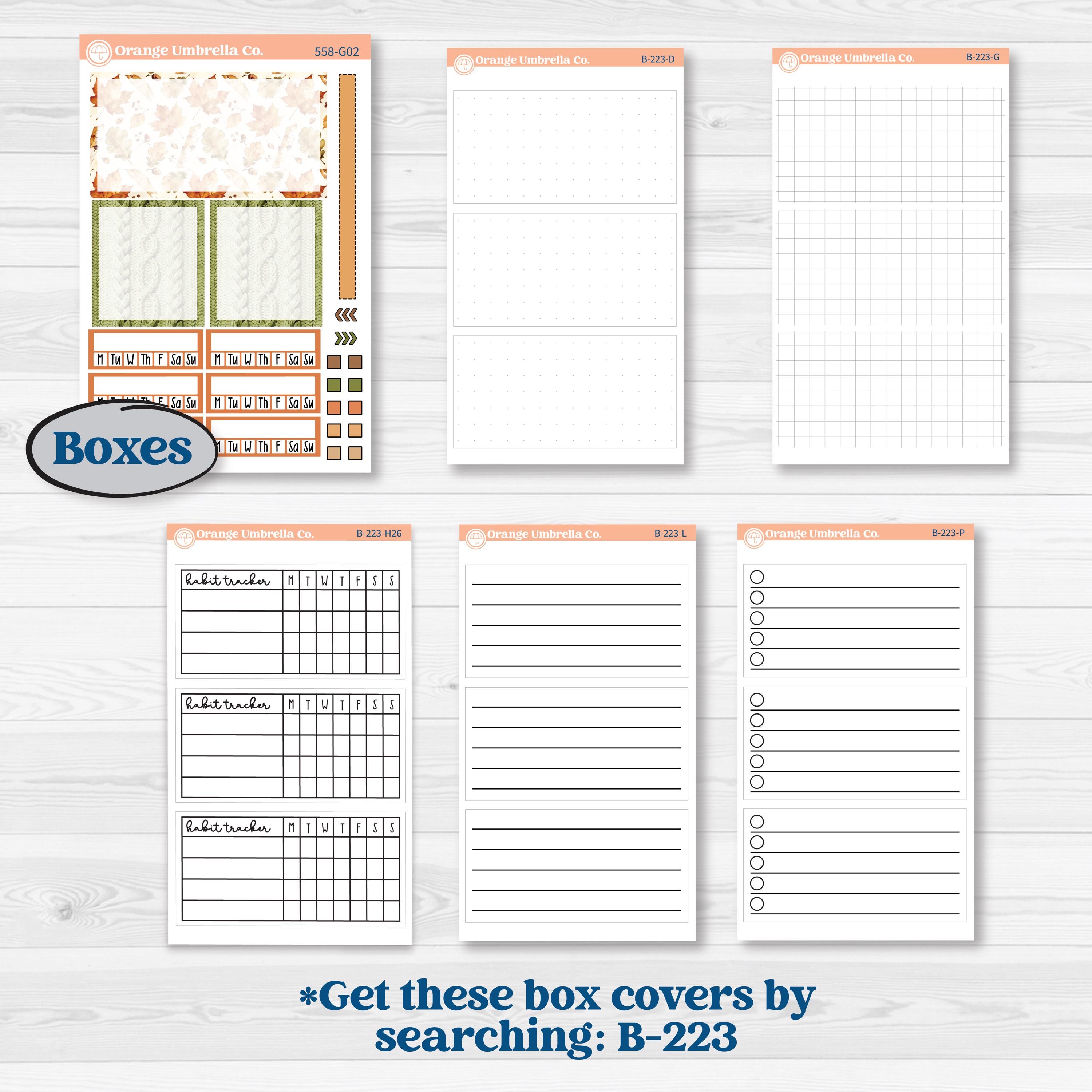 Autumn Sweater Weather Kit | Erin Condren 7x9 Weekly Dashboard Planner Kit Stickers | Soft Sweaters | KIT-558-G