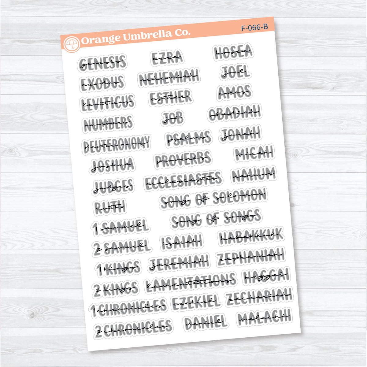 Medium Books of the Bible | Faith & Bible Journaling Planner Stickers | F-066-067-B