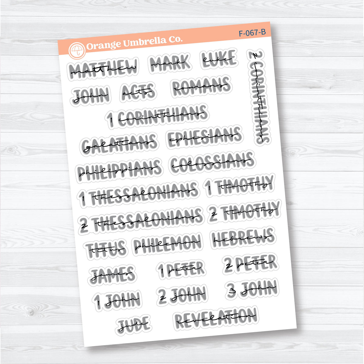 Medium Books of the Bible | Faith & Bible Journaling Planner Stickers | F-066-067-B