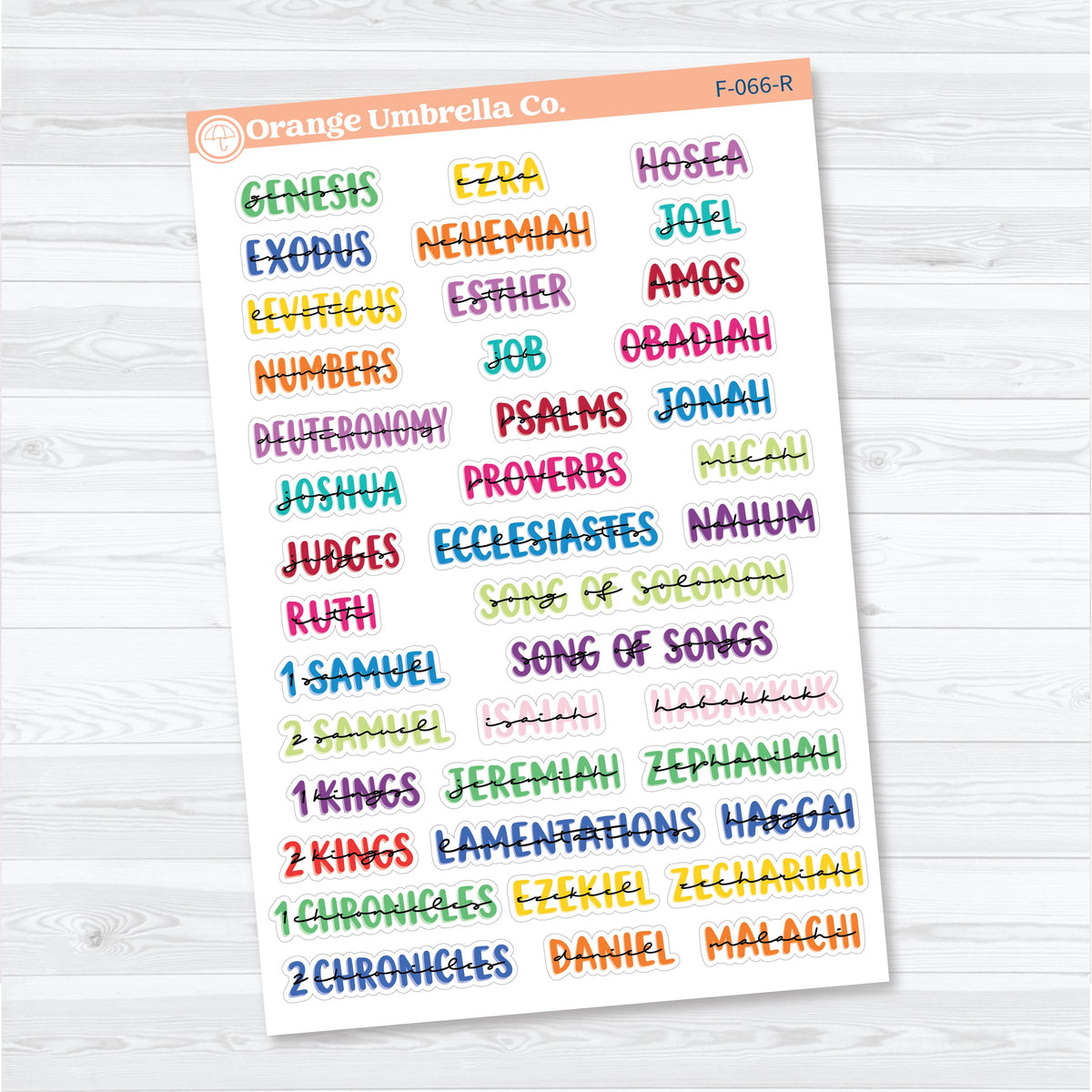 Medium Books of the Bible | Faith & Bible Journaling Planner Stickers | F-066-067-R