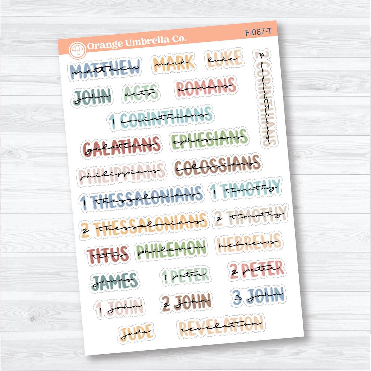 Medium Books of the Bible | Faith & Bible Journaling Planner Stickers | F-066-067-T