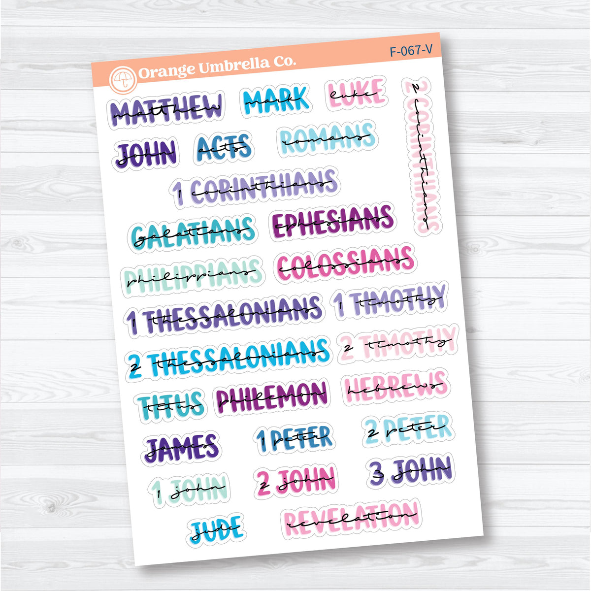 Medium Books of the Bible | Faith & Bible Journaling Planner Stickers | F-066-067-B