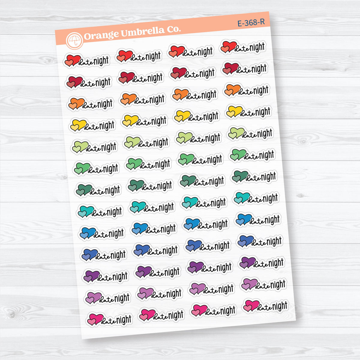 Date Night Scripts | Clear Matte Event Planner Stickers | E-368-CM