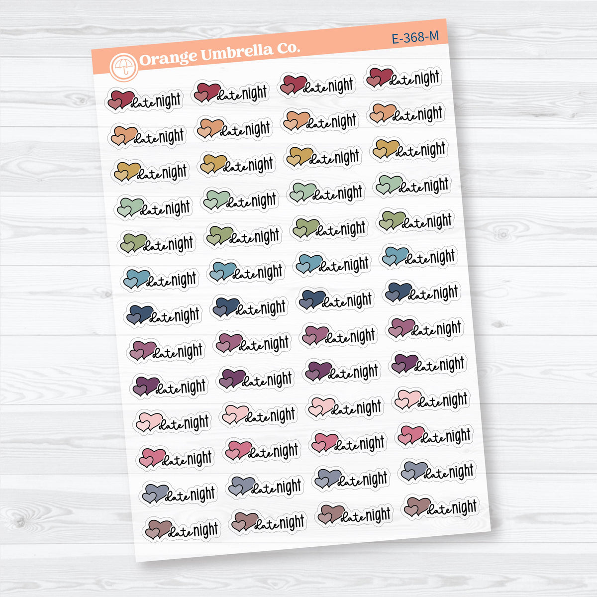 Date Night Scripts | Clear Matte Event Planner Stickers | E-368-CM