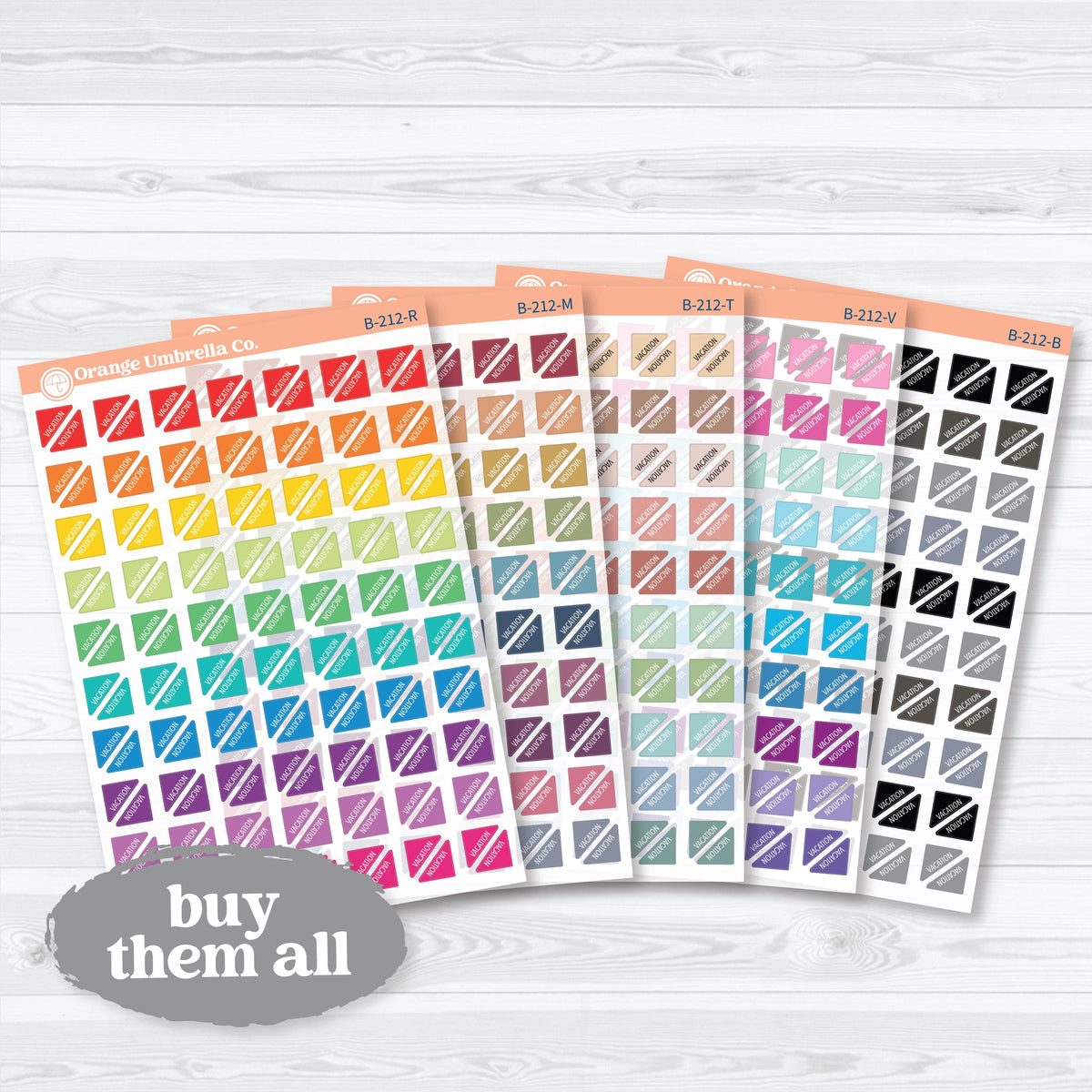 Vacation Mini Corners | Clear Matte Travel Planner Stickers | B-212-CM