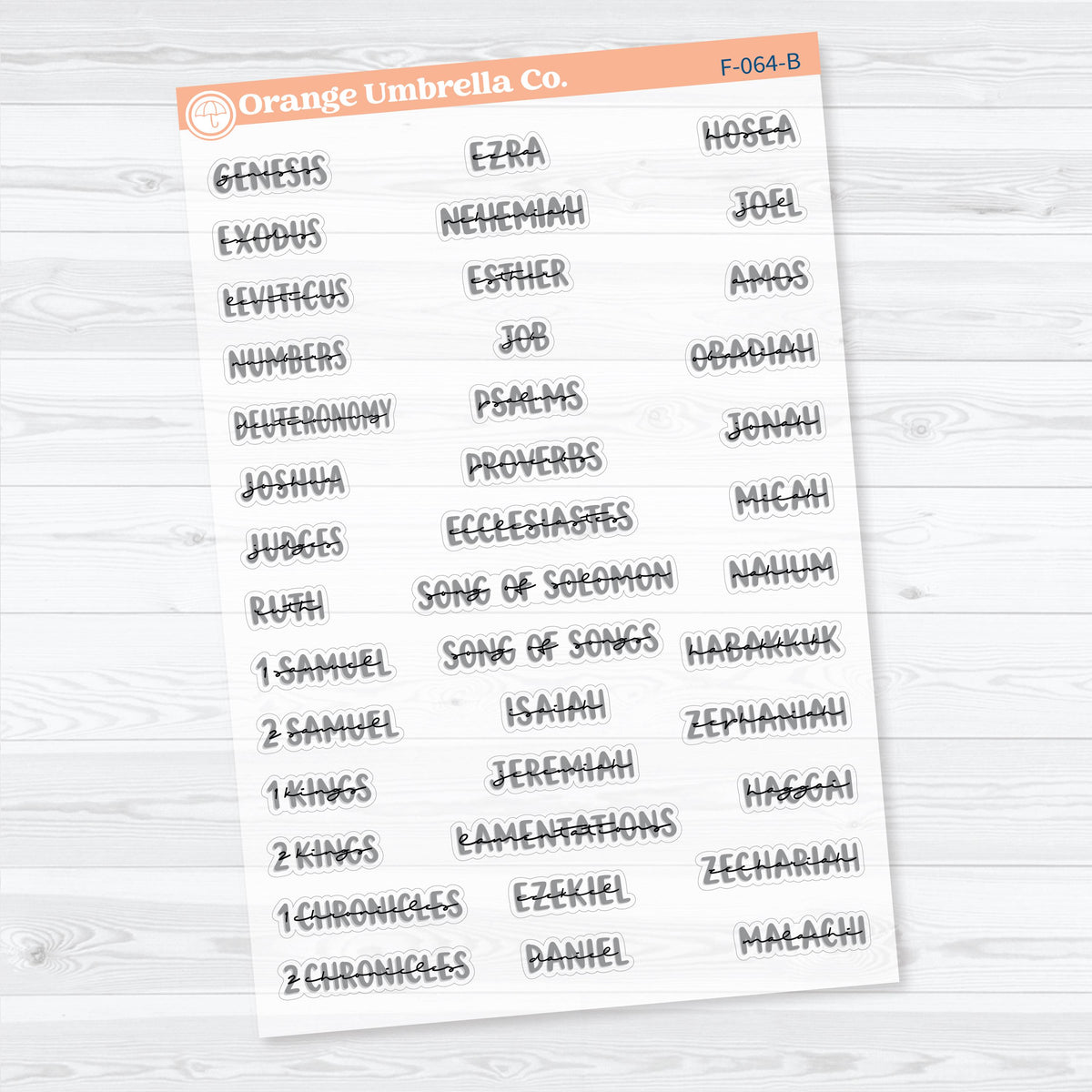 Mini Books of the Bible | Clear Matte Faith & Bible Journaling Planner Stickers | F-064-065-BCM
