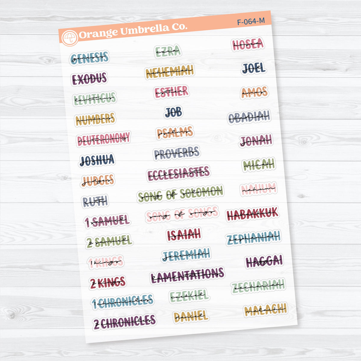 Mini Books of the Bible | Clear Matte Faith & Bible Journaling Planner Stickers | F-064-065-MCM