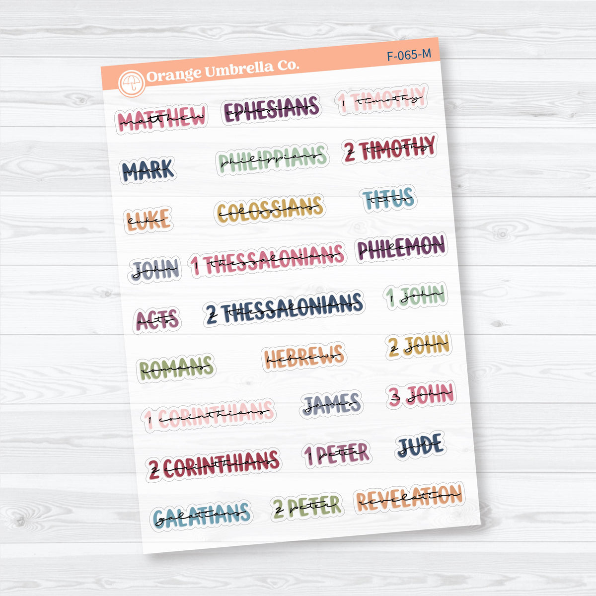 Mini Books of the Bible | Clear Matte Faith & Bible Journaling Planner Stickers | F-064-065-MCM