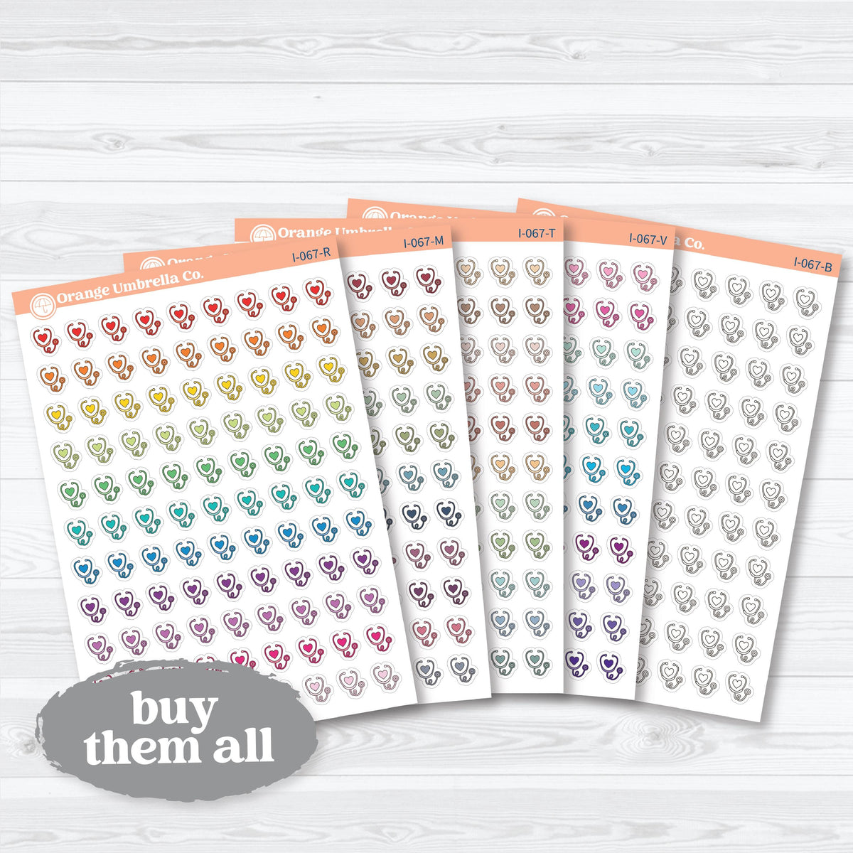 Doctor Appointment Stethoscope Icons | Medical Planner Stickers | I-067