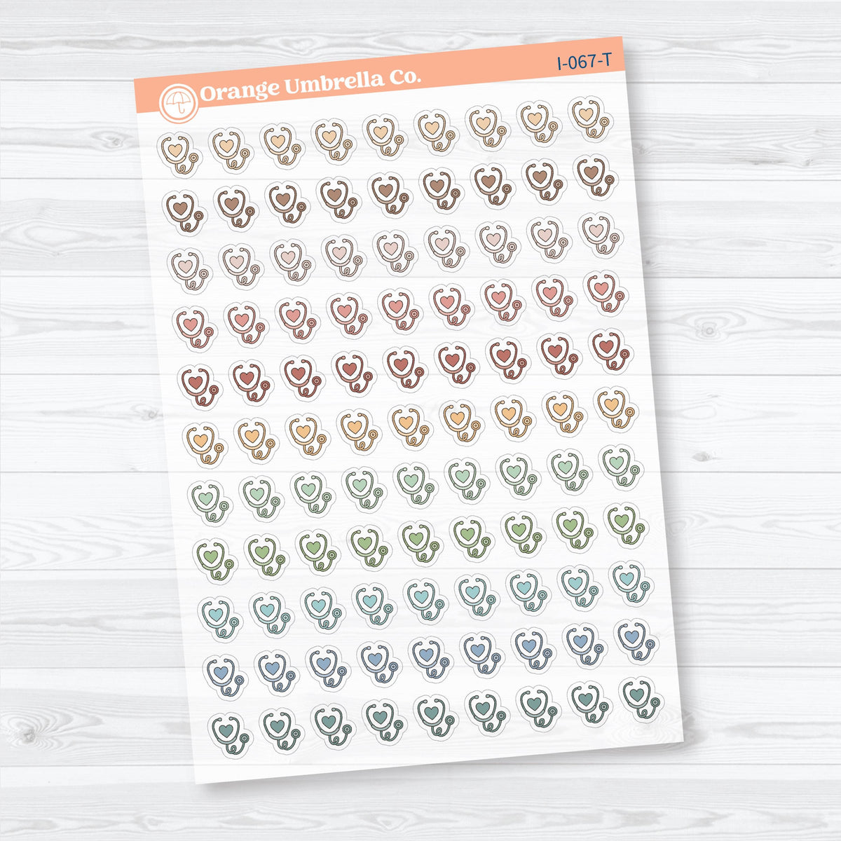Doctor Appointment Stethoscope Icons | Clear Matte Medical Planner Stickers | I-067-CM